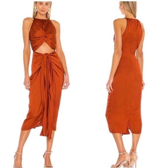 NWT Andrea Iyamah Orange Dress | Luxury Resortwear | Coastal Vacay | Cut Out - Picture 16 of 17